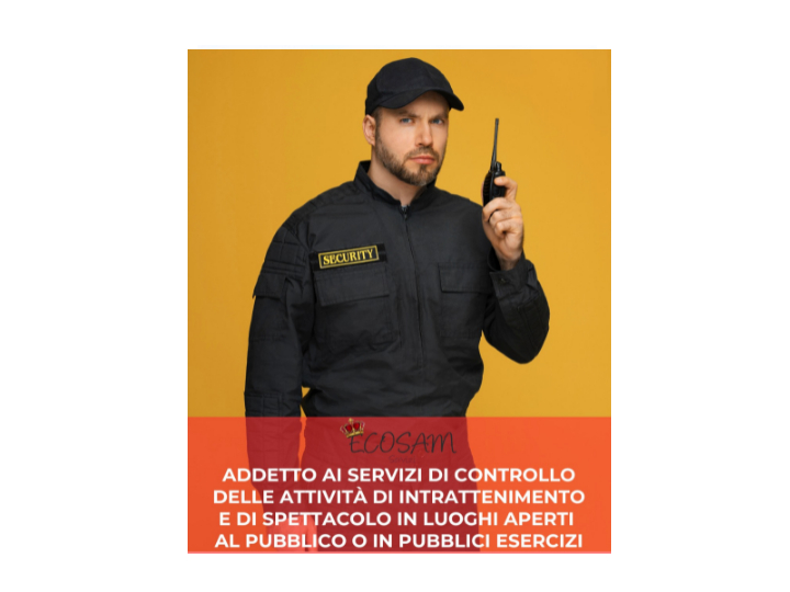 ADDETTO AI SERVIZI DI CONTROLLO DELLE ATTIVITÀ DI INTRATTENIMENTO E DI SPETTACOLO IN LUOGHI APERTI AL PUBBLICO O IN PUBBLICI ESERCIZI